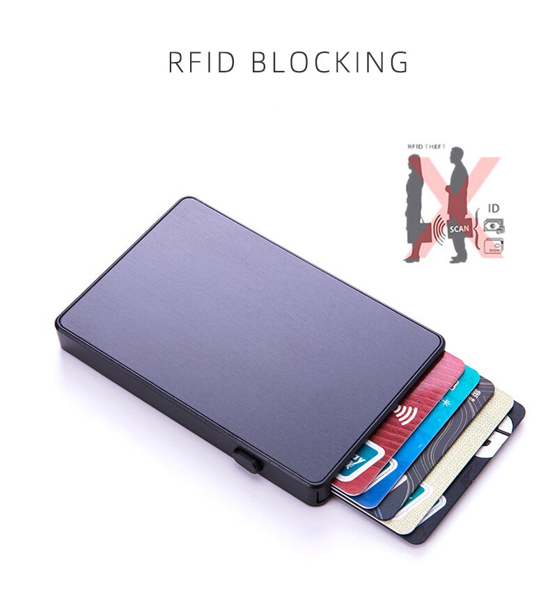 EZONE etui na wizytówki biznesowe pudełko na karty odwróć przełącznik RFID anty-rozmagnesowanie antykradzieżowe pudełko kartonowe przenośny sklep z pamiątkami 6 arkuszy