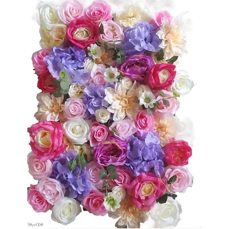 Hoge Dichtheid Bloem Muur 40X60 Cm Zijde Rose Kunstmatige Bloemen Romantische Voor Bruiloft Achtergrond Decoratie 13 Kleur: huaqian20