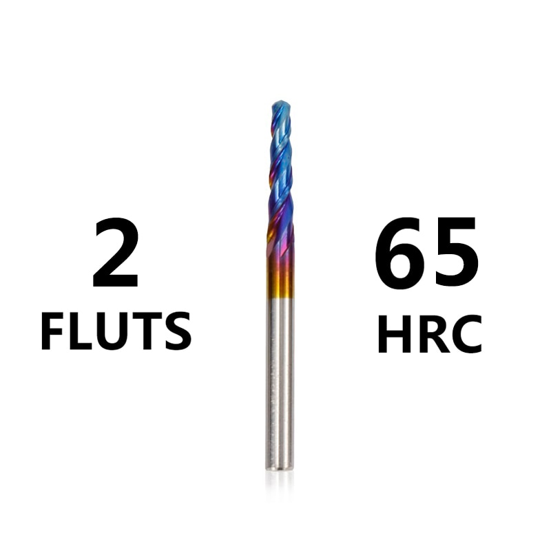 Xcan konisk kuglenæse endefræser 1/8 '' (3.175mm)  skaft supercoated hårdmetal fræser 5 stk sæt træ metal graveringsbit