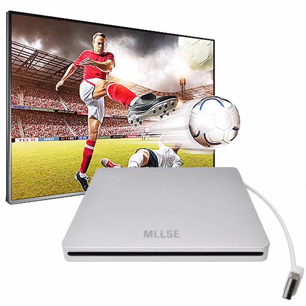 External Slot in CD DVD Drive USB 2.0 Slim Portable DVD +/-RW Writer Burner Rewriter For Macbook Pro Laptop Desktop Access