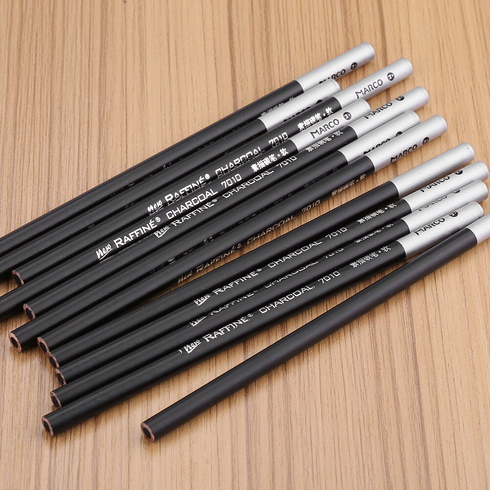 12pcs Neutral/Soft Charcoal Pencil Set Art Drawing Sketching Pencils Stationery sketching charcoal pencil set