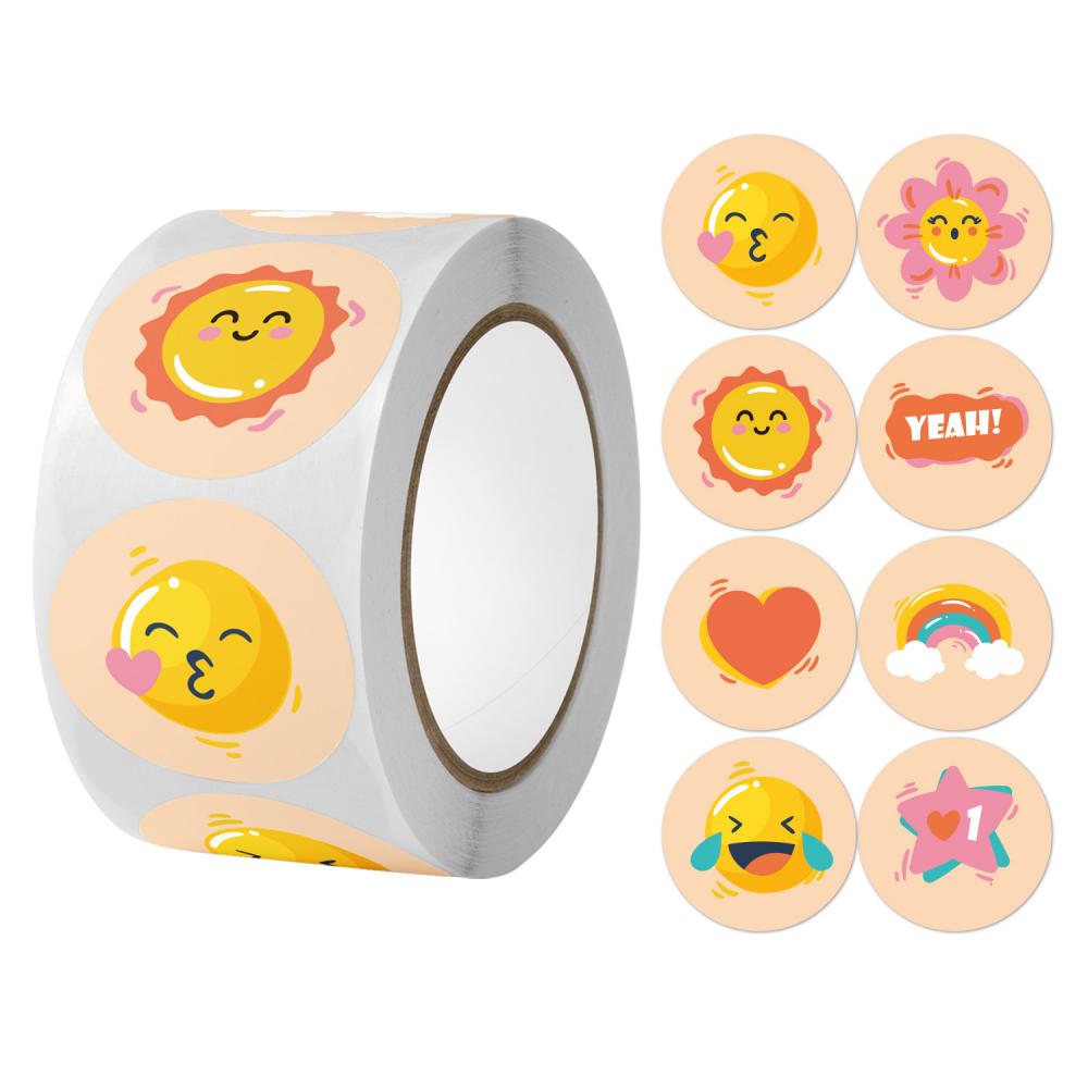 Smiley Face Stickers for Kids Reward Sticker Yellow Dots Labels Happy Smile Face Expression Sticker Label