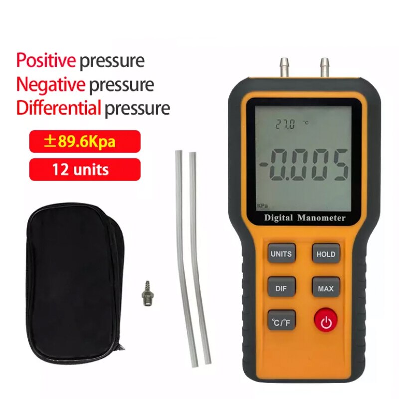 Manómetro Digital 3 en 1, Kit de herramientas para medir Gas Natural, aire acondicionado, colector de aire: 89.6 kPa