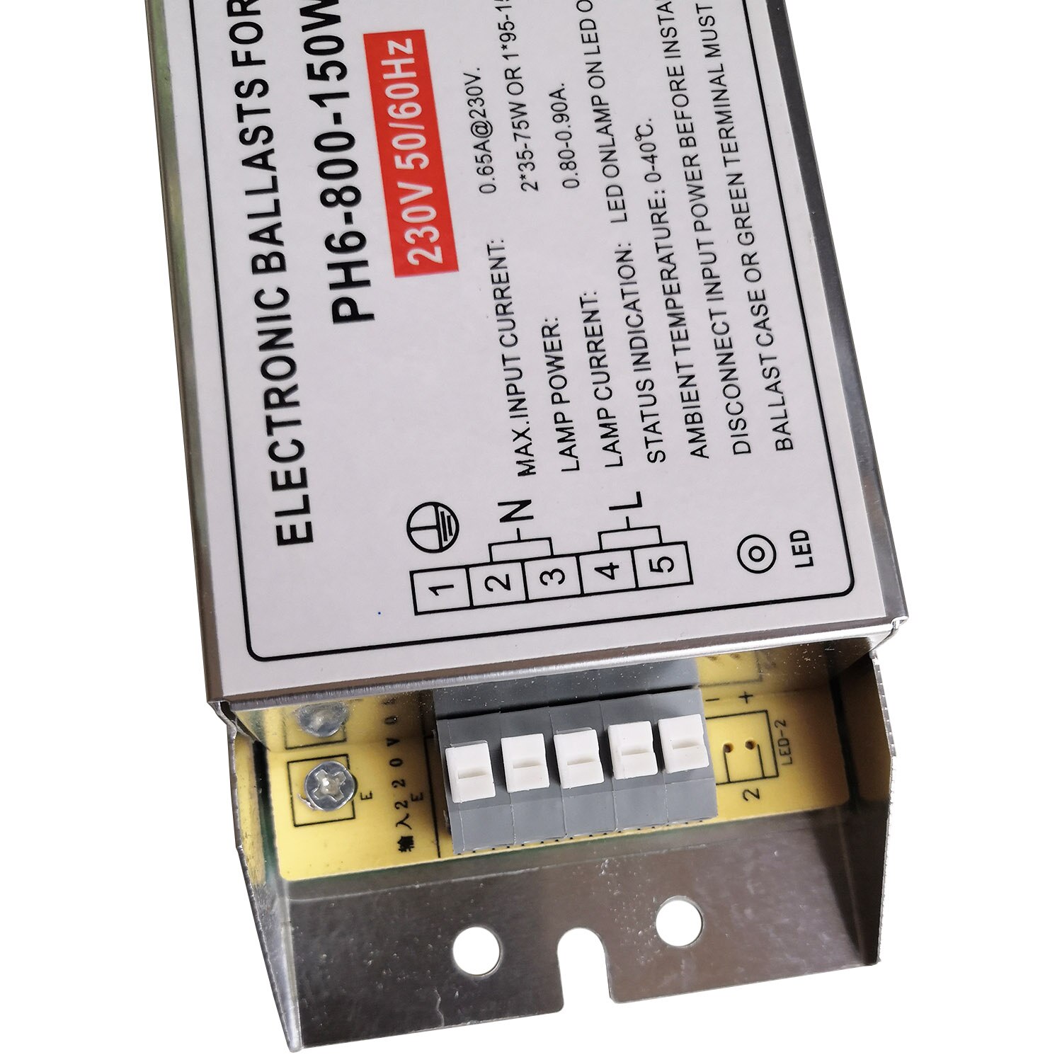 PH6-800-150W UV Lamp Electronic Ballasts 230V Lighting Ballast for 2 Lamps 2x35W-75W or 1 Lamp 1x95-150W