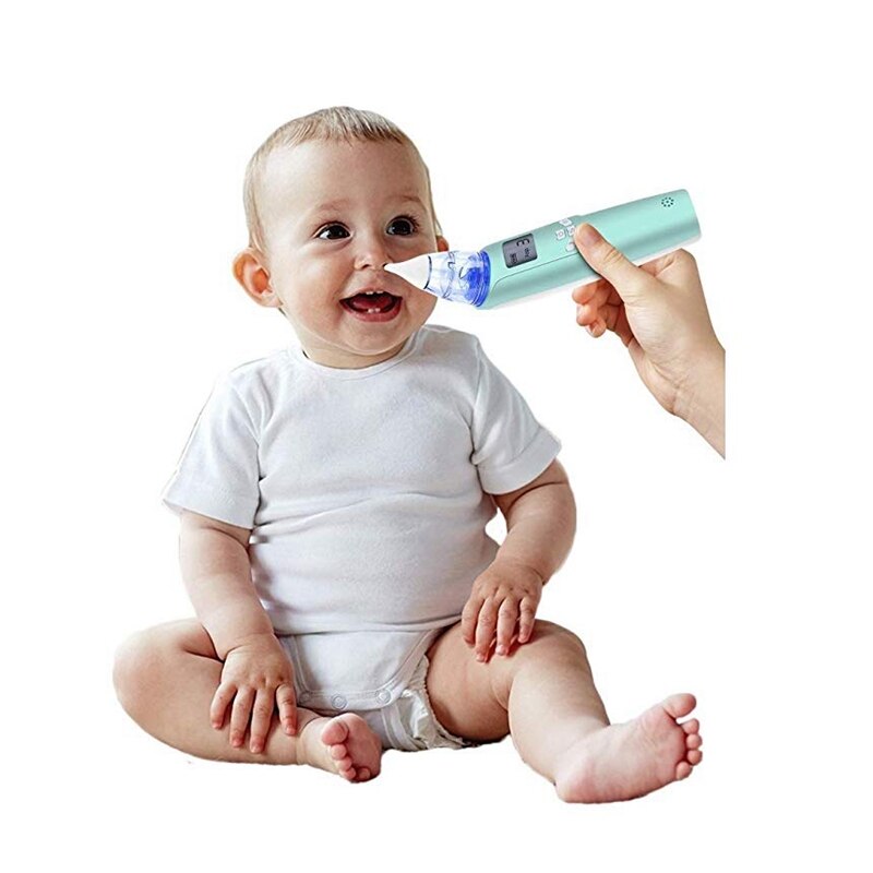 Elektrische Baby Nasen Saug Gerät-Batterie Betrieben Nase Reiniger und Nase Saugnapf-Einstellbare Einstellungen und Wiederverwendbare Tipps: grün