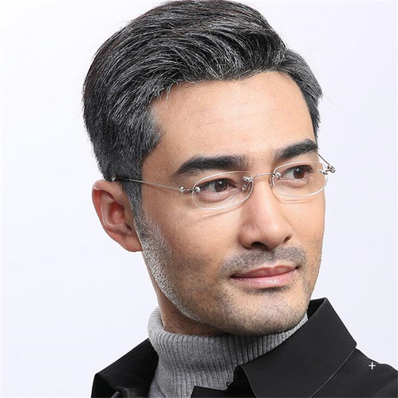 Frameless Nearsighted Glasses Finished Women Men Metal Leg Rimless Square Diopter Eyeglasses -1.0 -1.5 -2.0 -2.5 -3.0 -3.5 -4.0