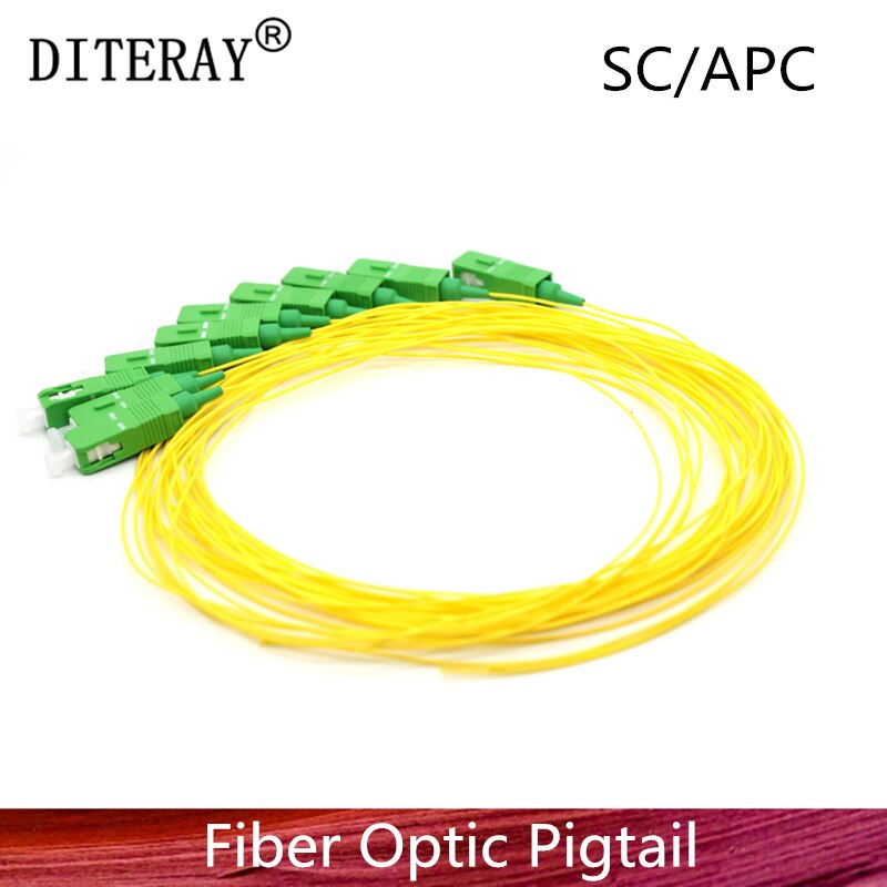 50/PCS SC/APC fiber Pigtail Simplex 9/125 Single Mode Fiber Optic Pigtail 0.9mm LSZH Yellow