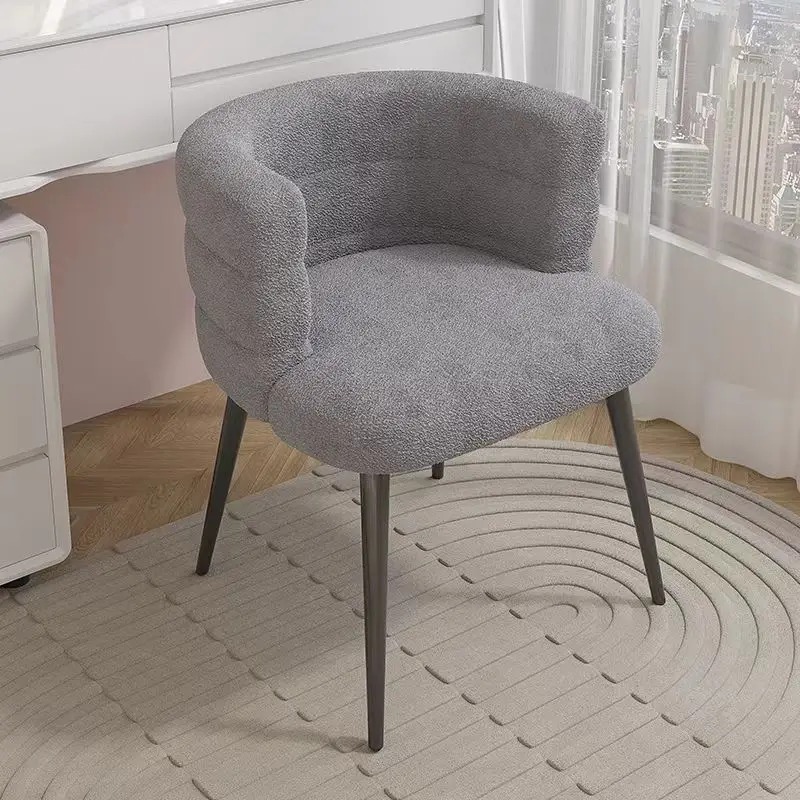Nordisk chaiselong enkelt doven sofa stol makeup stol uld fløjl soveværelse stue garderobe kommode stole toiletbordsstole: Brun