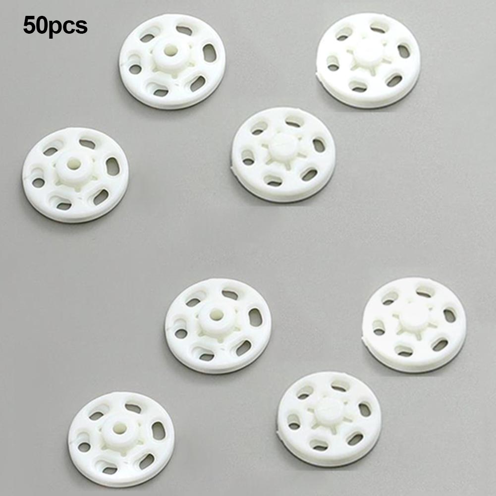 50PCS 10/15mm Transparent Invisible Button Small plastic Snap Fasteners button Clothing DIY Coat Stud Sewing Accessories Button: White / 15mm