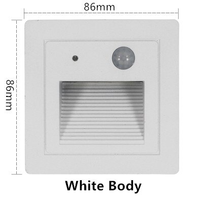 86 kasse forsænket automatisk pir sensor trappe led lys trin soveværelse væg led lys indendørs led trappe belysning: Hvid kold hvid