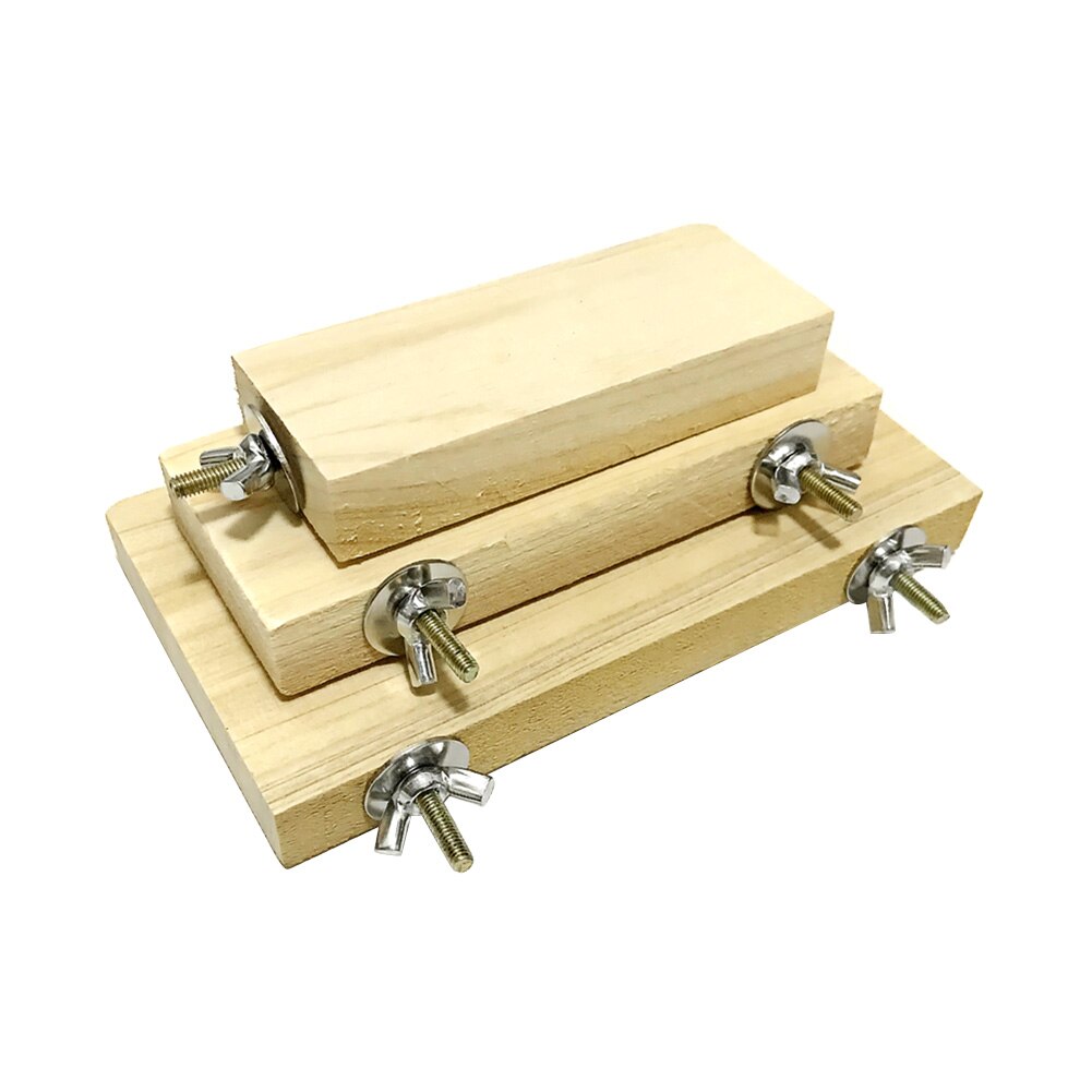 Wood Stand Platform Toy Paw Grinding Clean Cage Accessories For Parrot Hamster AUG889