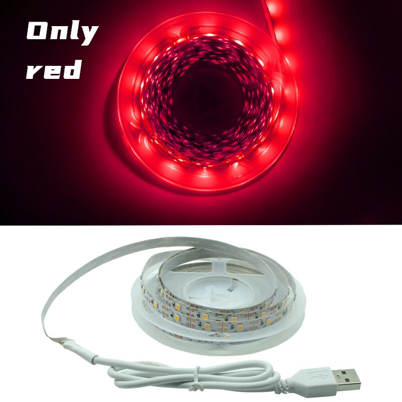 LED Streifen Licht flexibel Lampe 1M 2M 3M 4M 5M Klebeband Diode SMD 2835 DC5V schreibtisch Bildschirm TV Hintergrund Beleuchtung USB Kabel 3 Schlüssel Kontrolle: nur rot / 4 mt