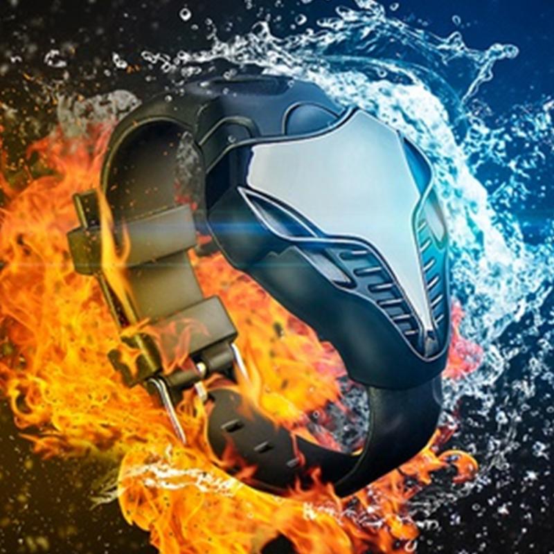 Reloj deportivo Cobra, reloj Digital LED de Color negro para hombre, reloj electrónico con esfera triangular Cobra de silicona para deportes