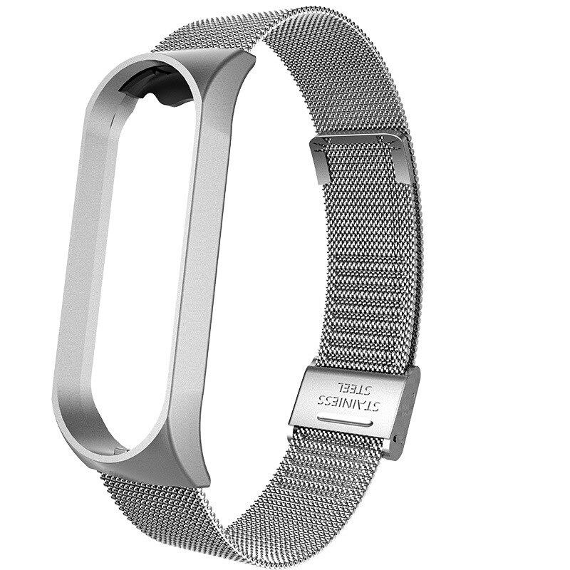 Strap For Xiaomi Mi Band 7 3 4 5 6 Wrist Metal Bracelet Screwless Stainless Steel MIband for Mi Band 7 6 4 3 5 Strap Wristbands: L / black