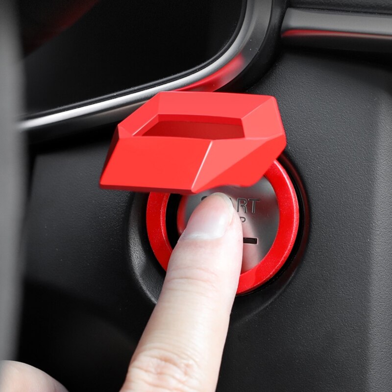 Car Button Sticker Engine Start Key Push Button Protective Cover