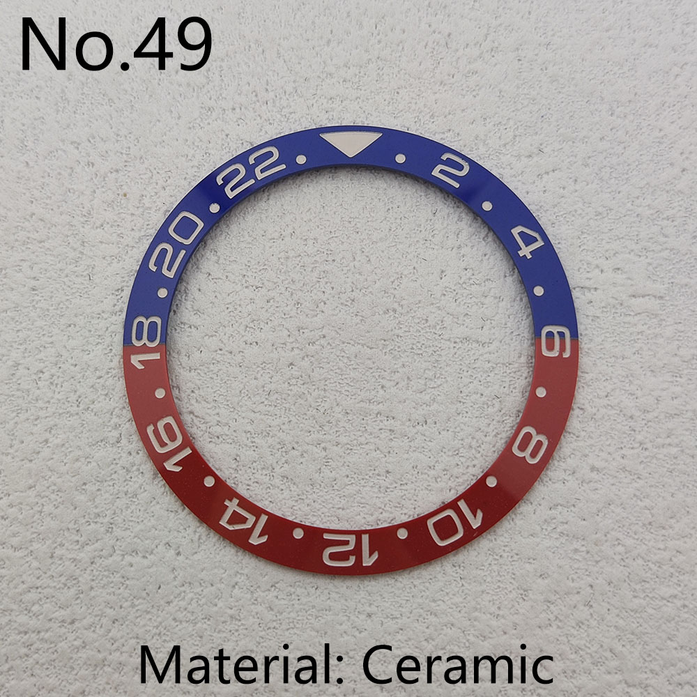 blue watch bezel insert Suitable for 38mm watch case bezel Ceramic bezel insert module Replacement watch accessories no Luminous: Ivory