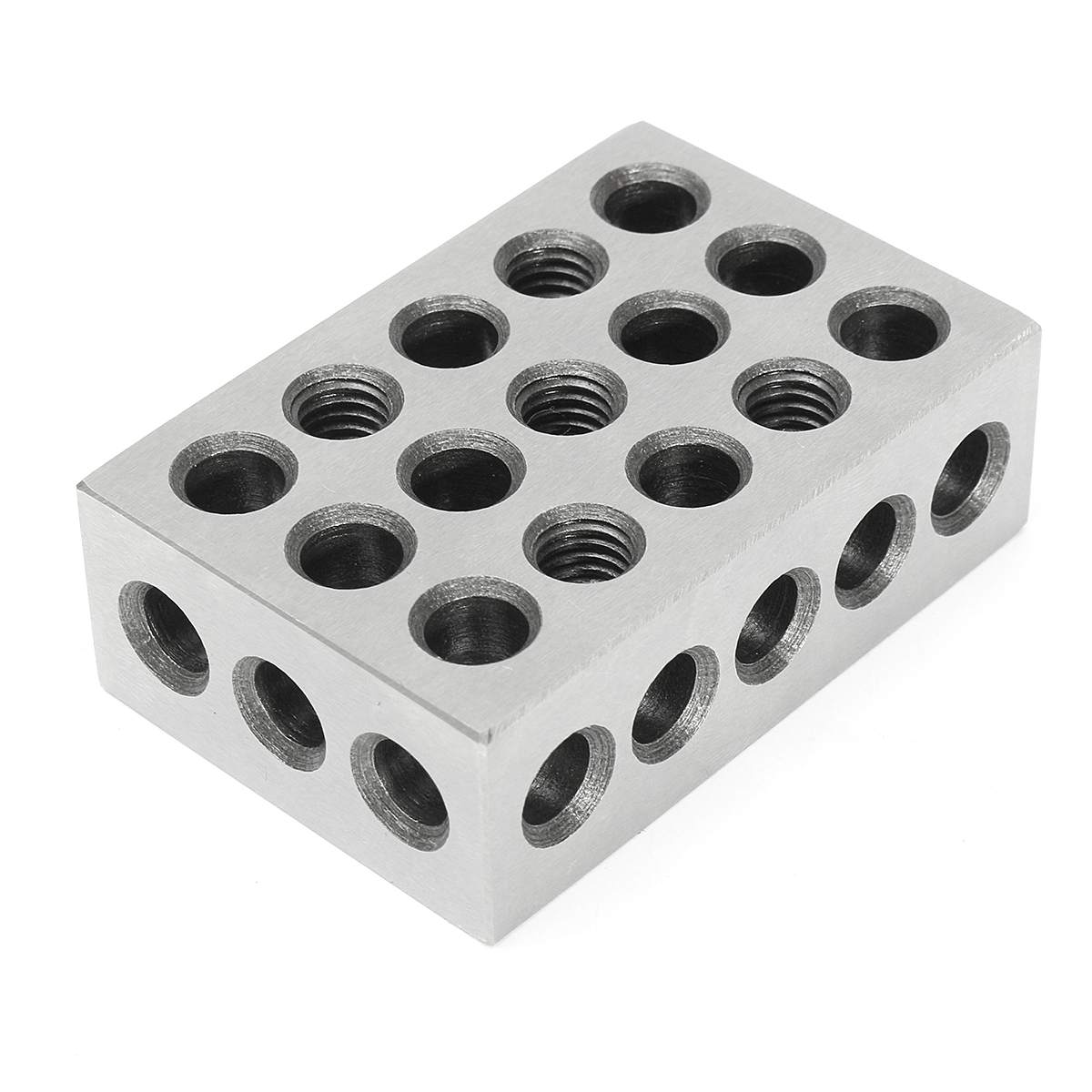 2Pcs Precision Blocks Hardened Steel 1-2-3 Blocks 0.0001" Precision Matched Machinist 123 Milling Tool 23 Holes