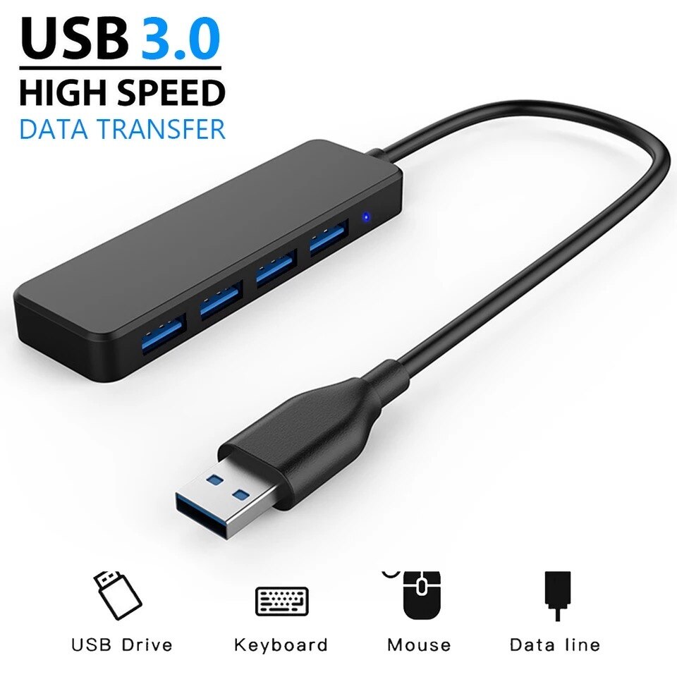 Usb 3.0 hub 4- port splitter multi-port 3.0 docking station usb 2.0 printer computer tilbehør hub