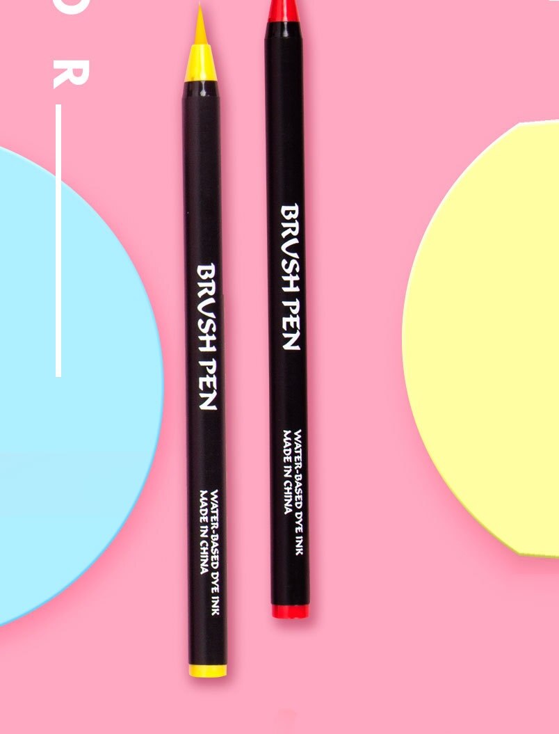 12/24 Colors Soft Painting Pens Water-based Ink Pen Set Adult Kids Drawing Coloring Beginner Painters School Stationery Supplies