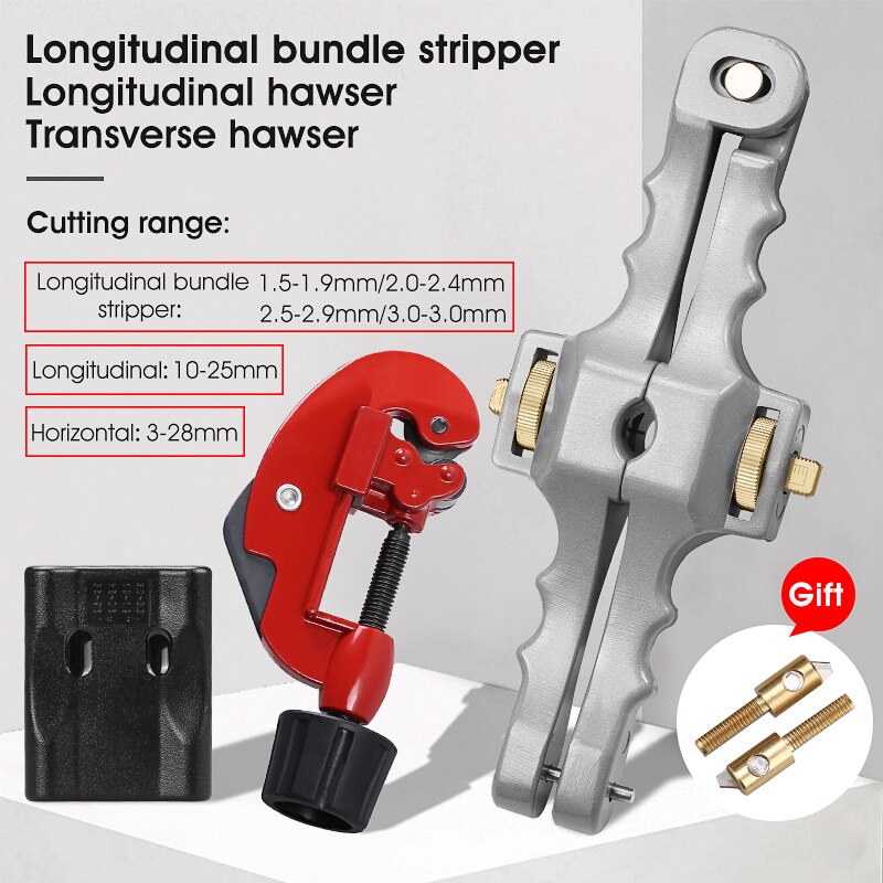 3 Pz/lotto FTTH attrezzo kit in Fibra di impostato di Strumenti SI-01 spogliarellista/Tubo Allentato cavo giacca Taglierina/Trasversale di Apertura Coltello