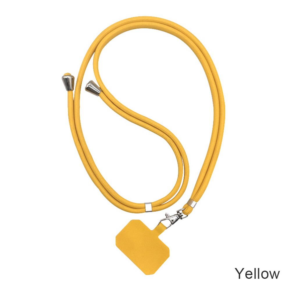 Universele Intrekbare Crossbody Patch Telefoon Lanyards 9 Kleuren Zachte Touw Mobiele Telefoon Strap Lanyard Voor Mobiele Telefoon Opknoping Koord: Yellow