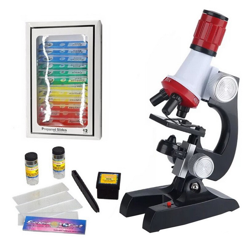 Microscoop Kit Lab Led 100X-400X-1200X Thuis Educatieve Speelgoed Geraffineerde Biologische Microscoop Voor Kids Kind