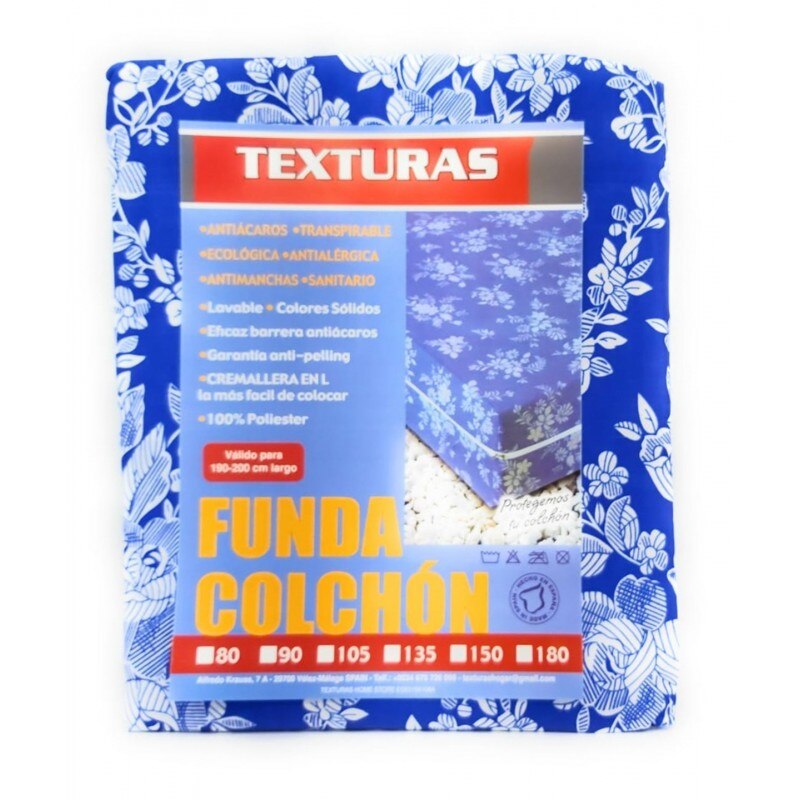 Denier Matrashoes Blauw Rits L Bloem 105X190 Cm