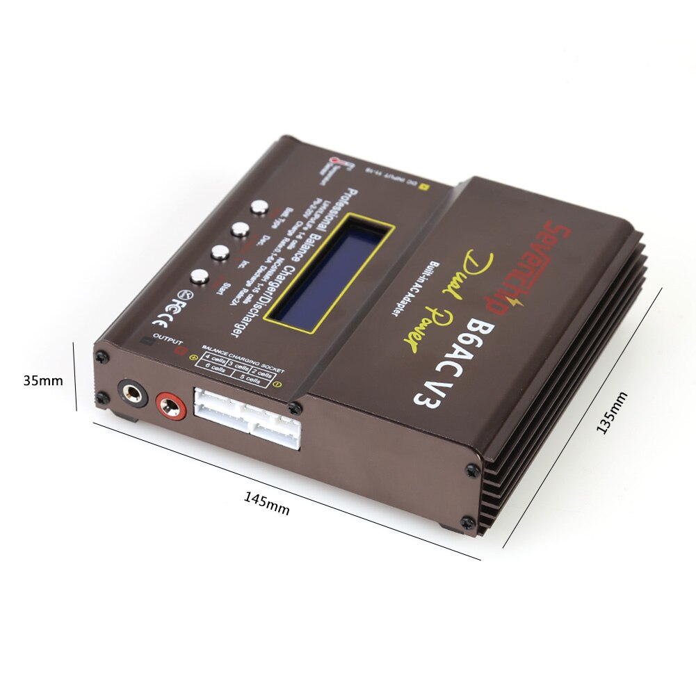 Imax-carregador de bateria b6ac v3 80w, bateria nimh, lipo, li-ion, ni-cd, helicóptero digital, controle remoto, adaptador de energia