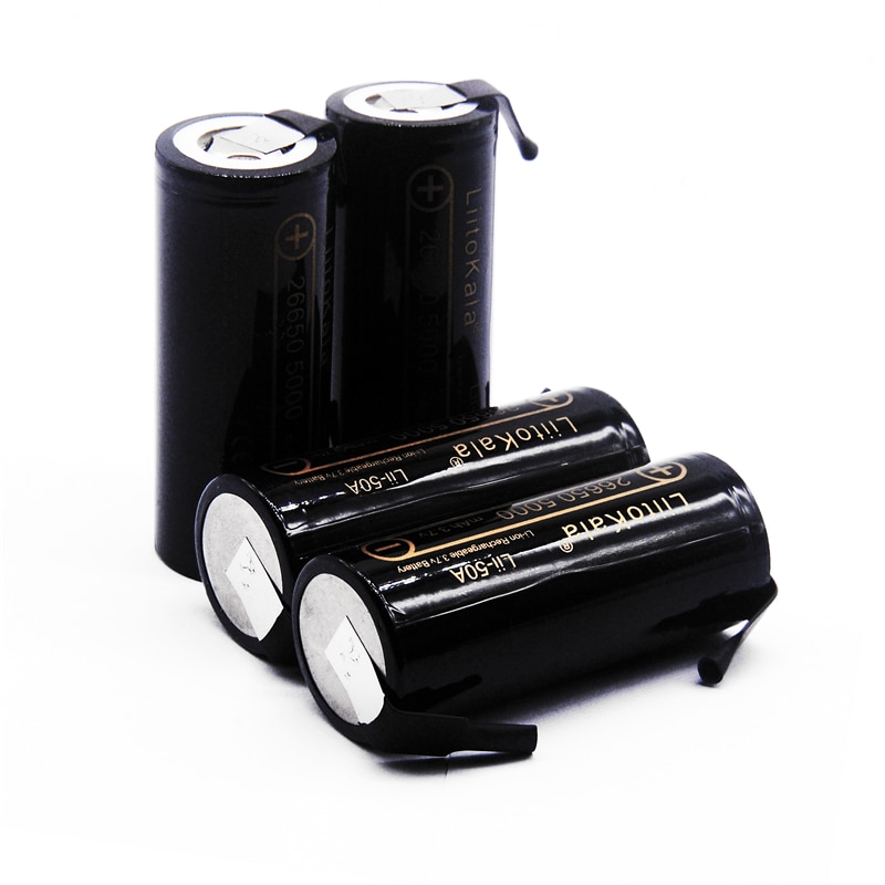 LiitoKala lii-50A-N 26650 5000mah lithium batterij 3.7V 5000mAh oplaadbare batterij geschikt voor flashligh + DIY Nikkel