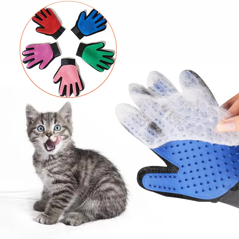 Huisdierhandschoen Kattenverzorgingshandschoen Kattenhaar Deshedding Borstel Handschoenen Hondenkam voor katten Badhaarverwijderaar Schone massageborstel voor dieren