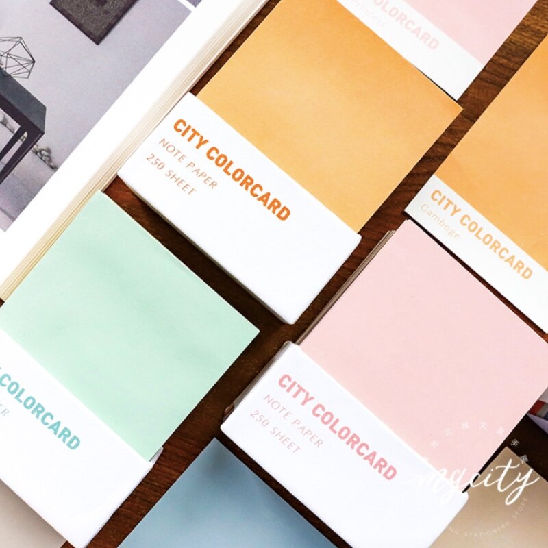 Simple Single Color Memo Pad Paper Sticky Notes Notepad Stationery School Supplies Material Student Office Use Kid