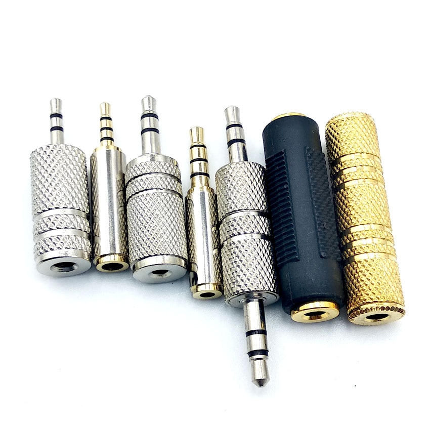 Adaptador de Audio de 3 piezas para altavoz, conector macho a hembra de 3,5 MM, 2,5mm a 2,5mm, Cable auxiliar para auriculares, 3,5