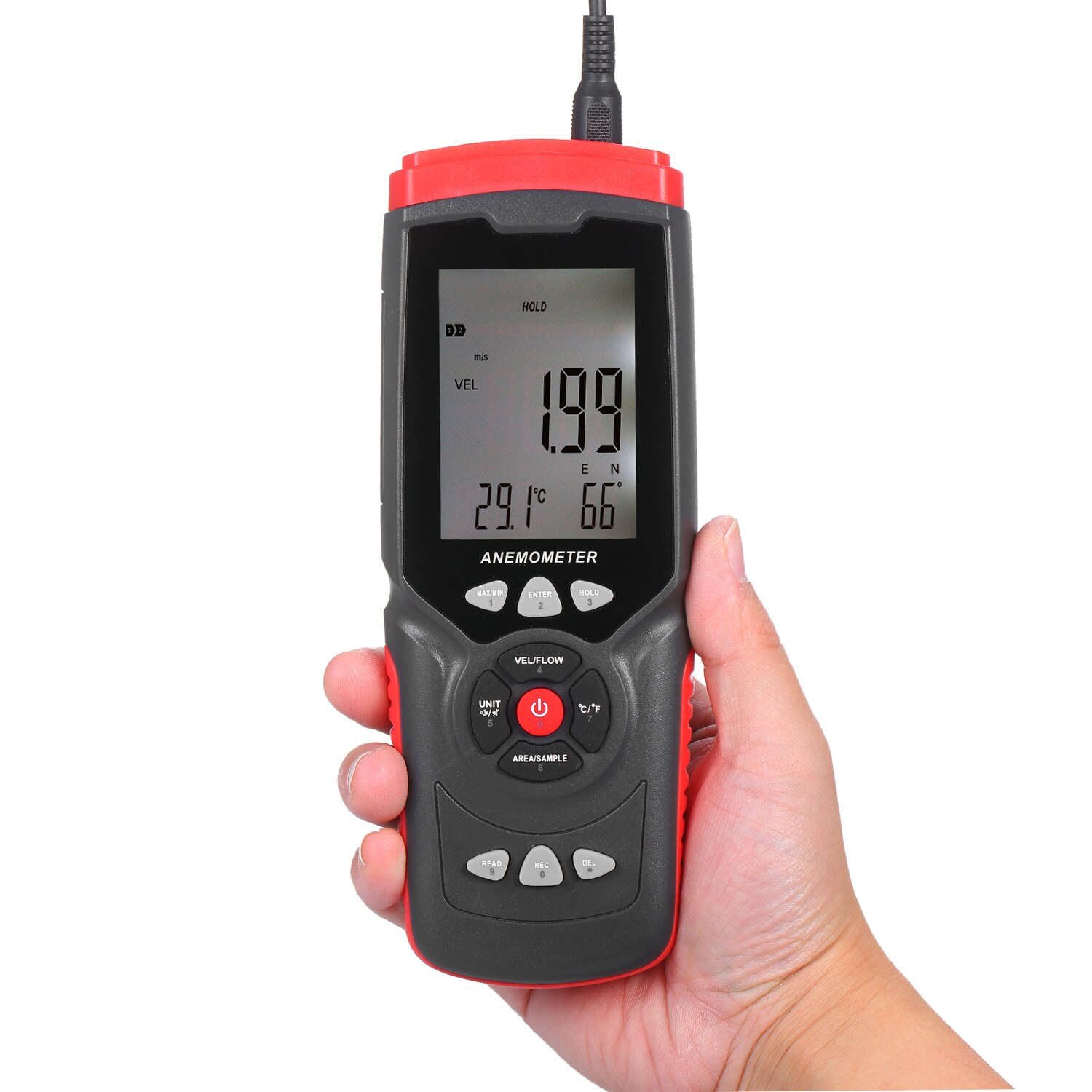 TA300 Professional Anemometer - Measures Air Flow, Temp & Speed With 1M Telescopic Probe