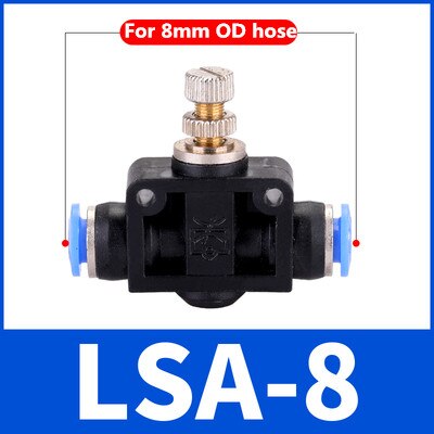 Pneumatik Luft Drossel Ventil Geschwindigkeit Control Schnell Schlauch Rohr Wasser Fitting Anschluss Pneumatische Fittings Einstellen 4mm 6mm 8mm 10mm: LSA-8