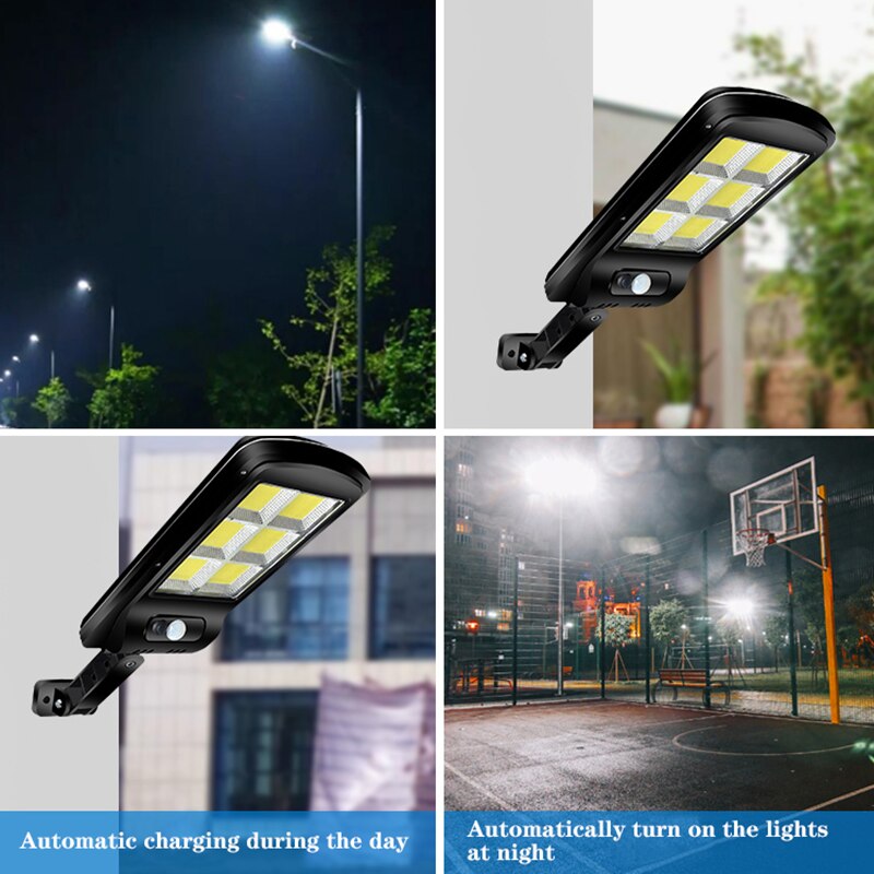 Utomhus led sol gatubelysning vattentät cob sol vägglampa pir rörelsesensor trädgård villa korridor motorväg gatubelysning