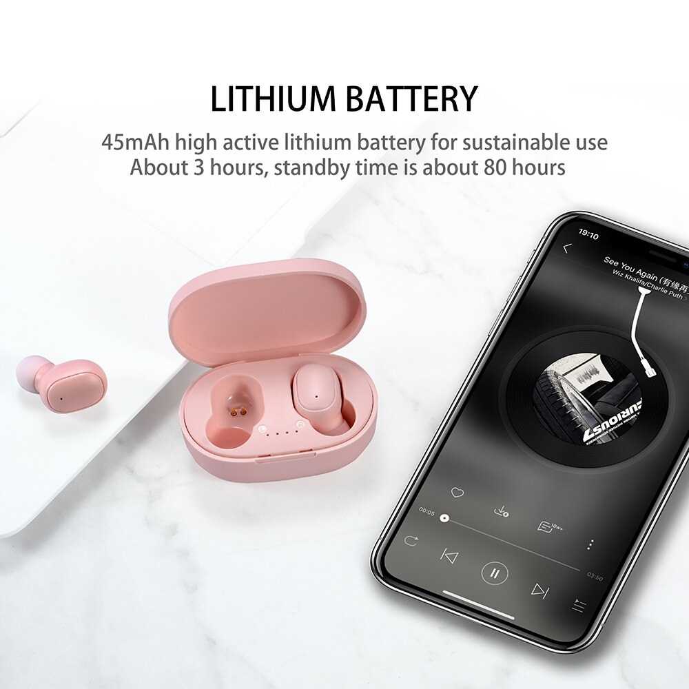 A6 spro tws bluetooth øretelefon trådløs hodetelefon stereo hodesett sport ørepropper mikrofon ladeboks for smartwatch telefon reloj