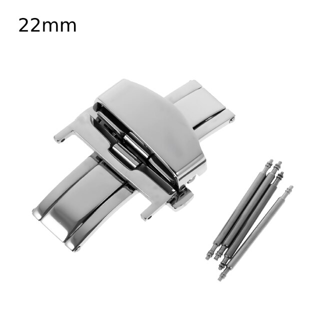 Spenne for utplassering av sommerfugl i rustfritt stål for klokke acc metallklokkerem 16mm 18mm 20mm 22mm klokkerem: Stil c -22mm