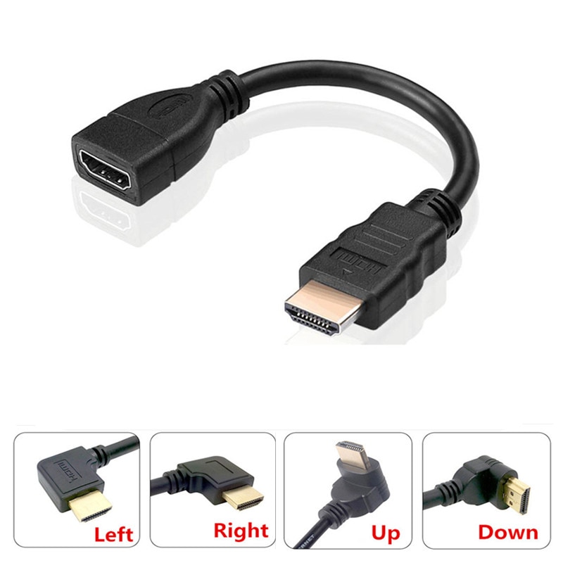 Opposite Right-angle 90 Degree Mini Micro HDMI Male to HDMI Female Converter Adapter Cable Converter Adapter HDTV Connector