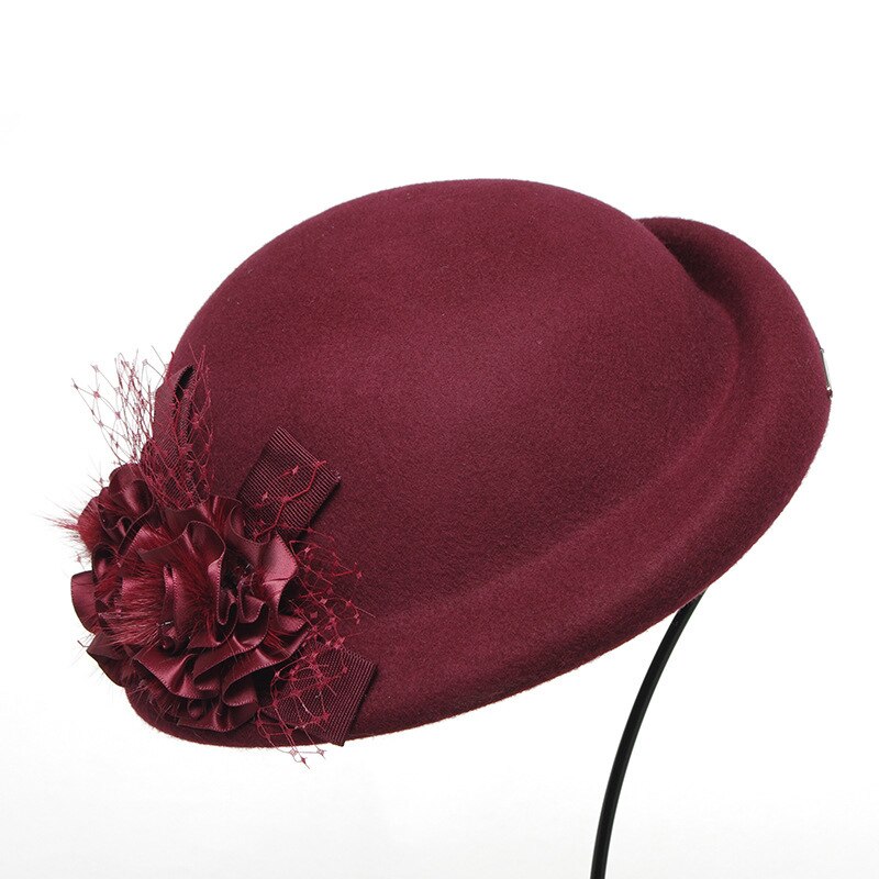Boina de lana de azafata X4062, sombrero de lana de , , boina de azafata británica, sombrero negro Camel