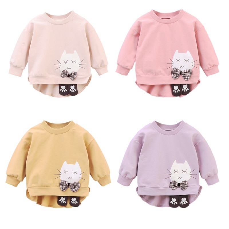 Kids Meisjes Lente Herfst Sweatshirt Mode Casual Kleding Baby Meisje Cartoon Printing Lange Mouwen Blouse Kids Sweatshirts