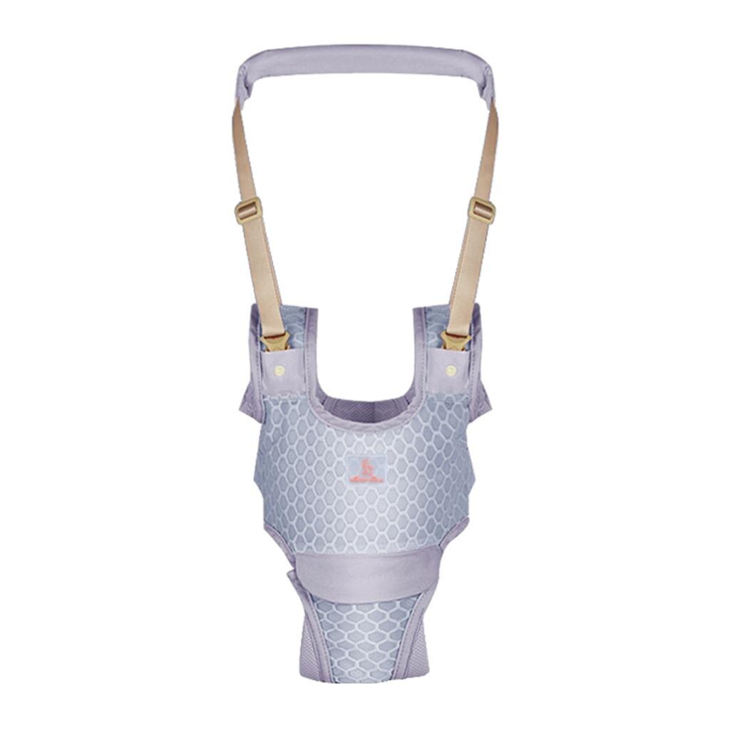 Duurzaam Loopstoeltje Peuter Harness Assistant Rugzak Kinderen Kids Wandelen Leren Riem Stand Up Riemen Strap: Gray