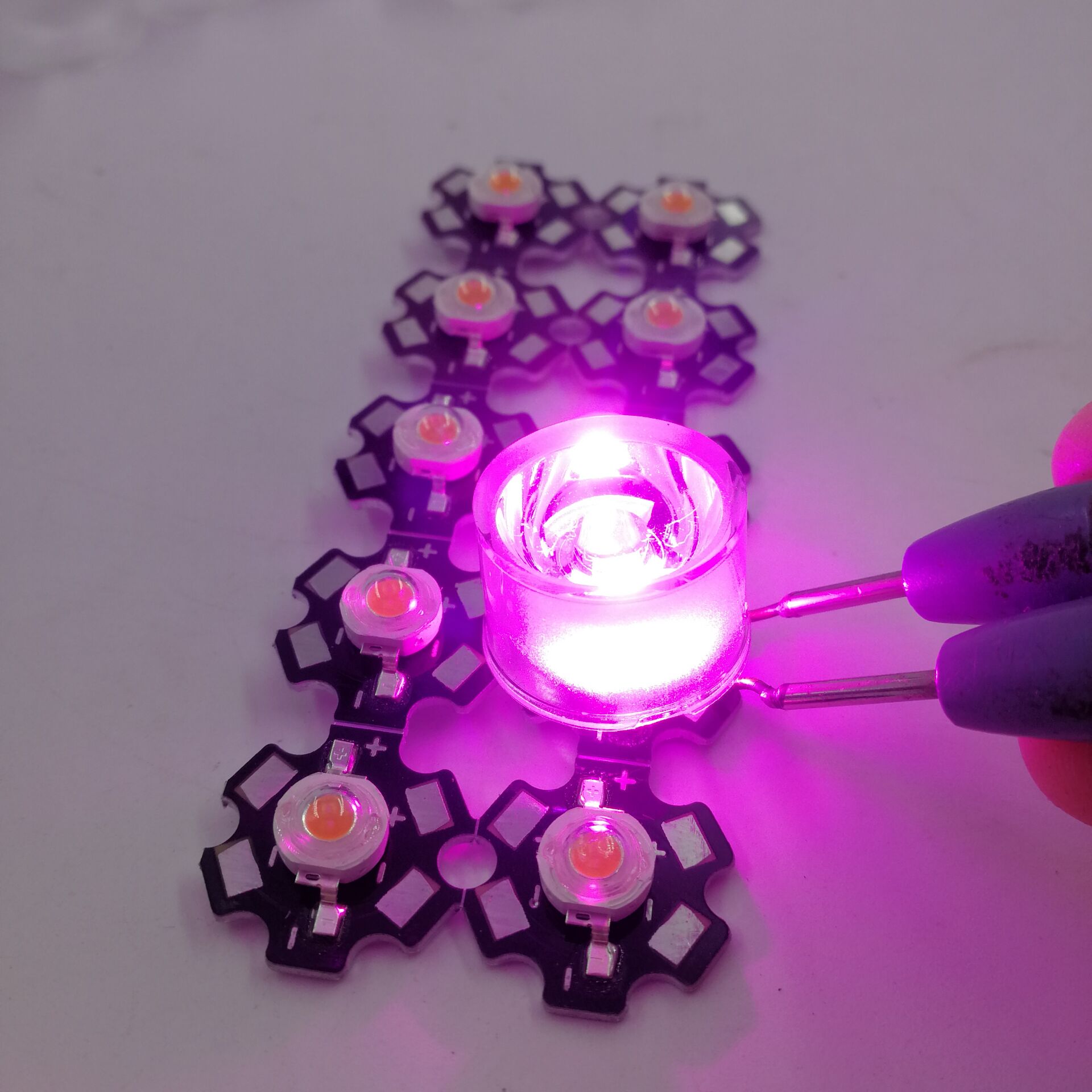 , 10pcs 3w full spectrum led 380-840nm +1pcs 6-10x3w 600mA led driver+10pcs waterproof led lens led kit