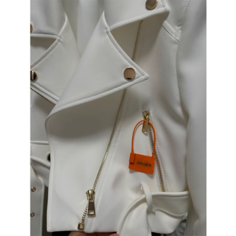 Frühling Und Herbst Neue Joker Anzug Weibliche Kurze Dünne Lange Hülse Motorrad Jacke Bequeme Und Elegante V-ausschnitt Geschmack Jacke