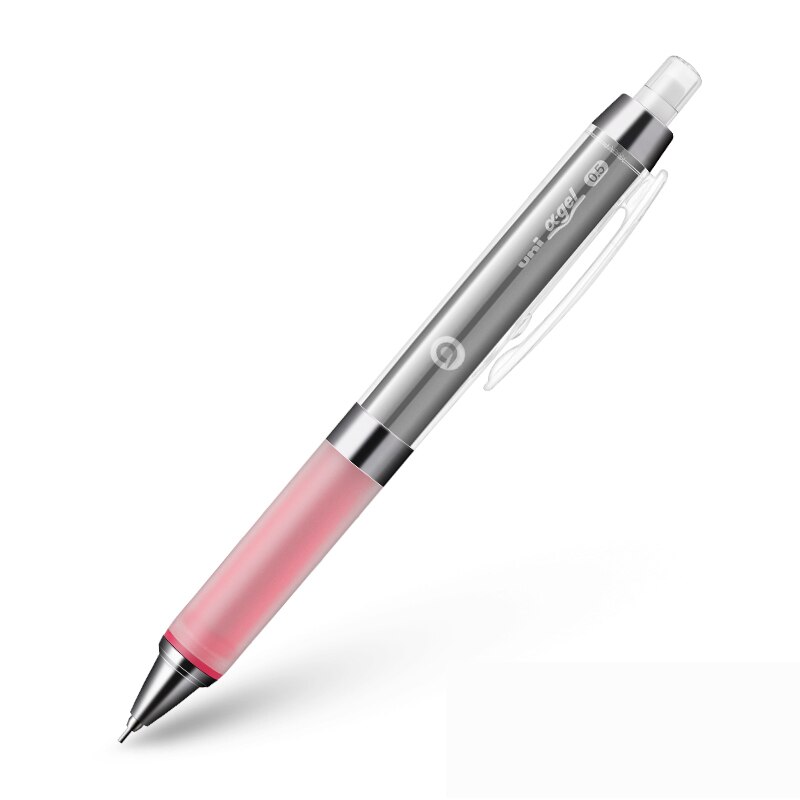 Uni Kuru Toga Mechanical Pencil Alpha Gel Easy Grip Automatic Rotation Refill 0.5mm M5-858GG School Student Office application: red and silver