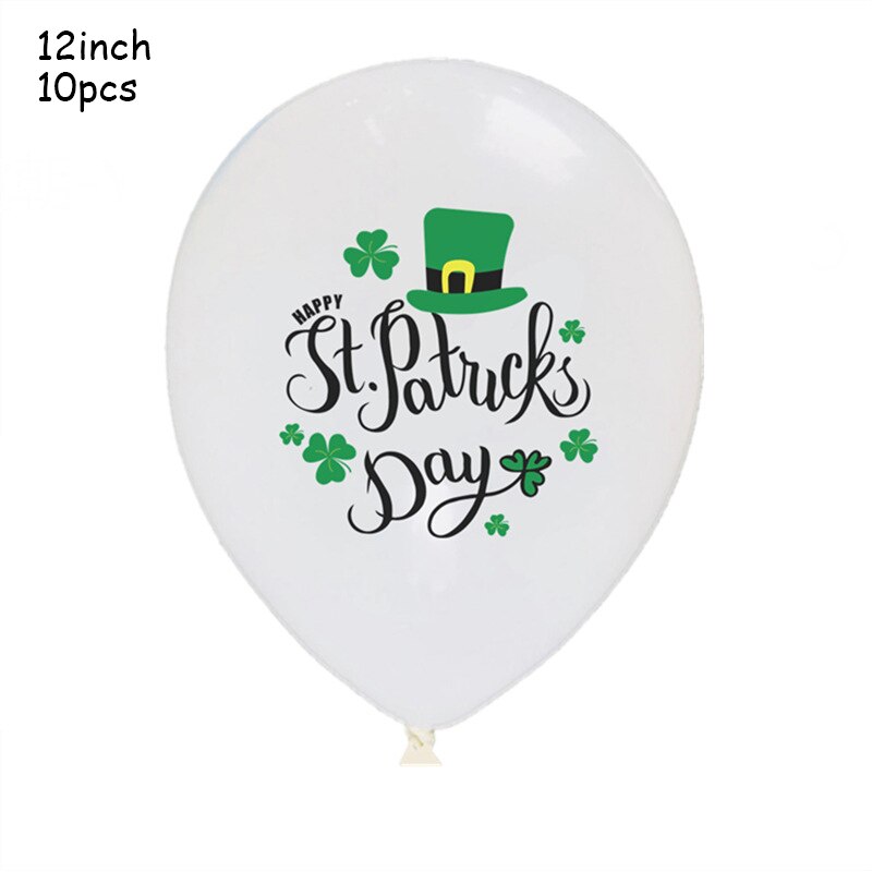 Leeiu St Patrick 's Day Decorations Green Clovers Banners Shamrock Lucky Irish Party Garlands Irish Festival Latex Balloons: 5