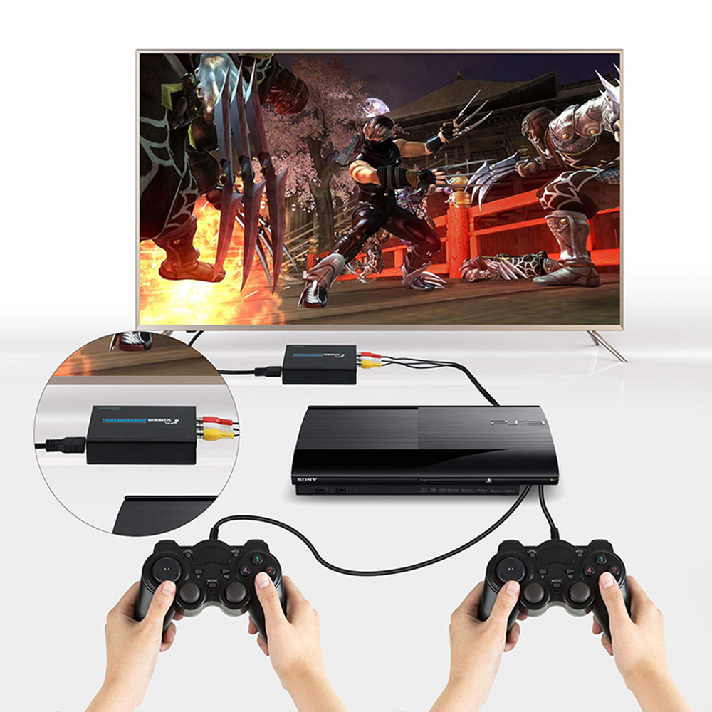 HDMI to AV S-Video CVBS Video Converter HDMI to SVIDEO+S VIDEO Switcher Adaptor HD 3RCA PAL/NTSC Switch for TV PC Blue-Ray DVD