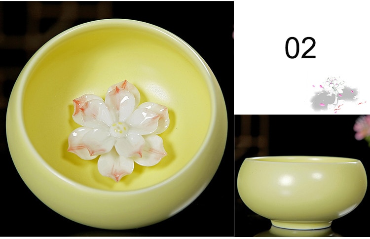 3D Lotus Thee Cup. Chinese Celadon Porselein China Theekopjes En Saucertea Kom, China Thee Pot Celadon Theekopjes