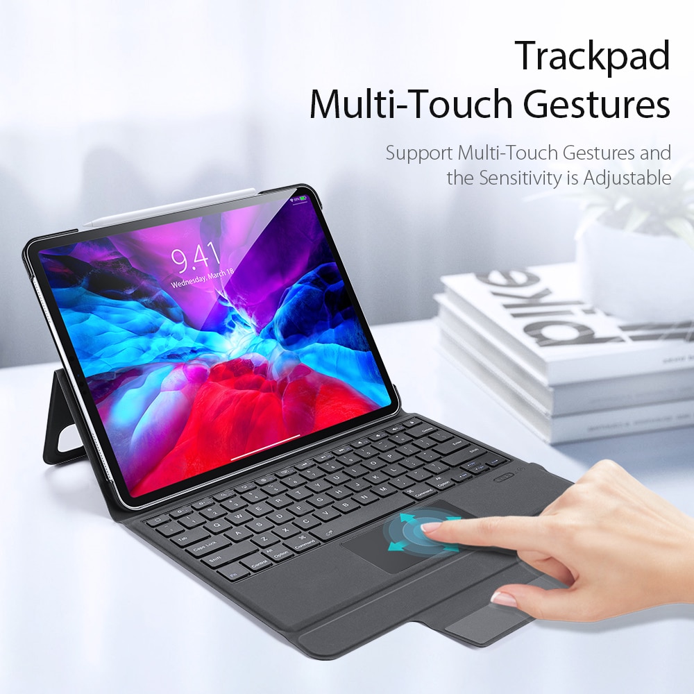Draadloze Bluetooth Toetsenbord Geval Met Touchpad Voor Ipad Pro 12.9Inch Tablet Stand Cover Keyboard Case 4th Generatie