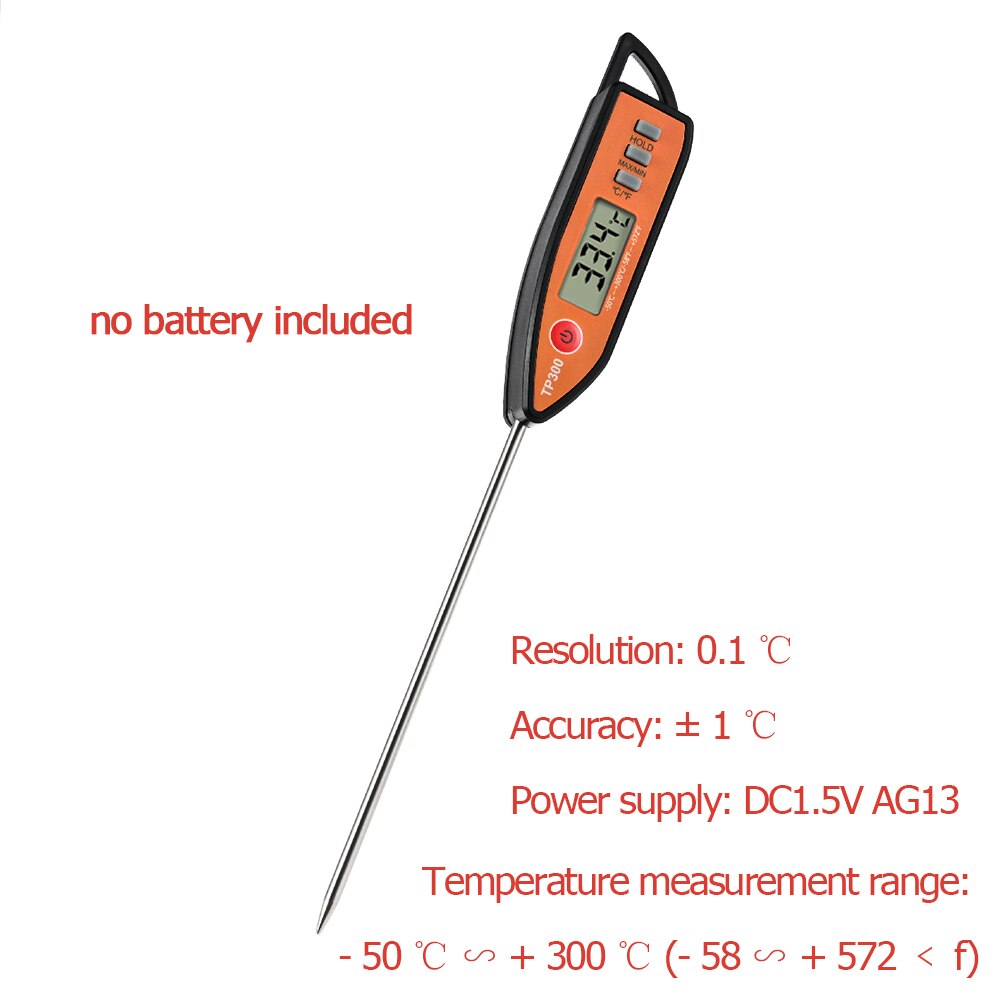 Anpro thermomètre numérique pour BBQ | Cuisine, pour aliments, gâteau viande, bonbons, Grill, dîner cuisson ménagère, jauges avec batterie: 03-Black orange