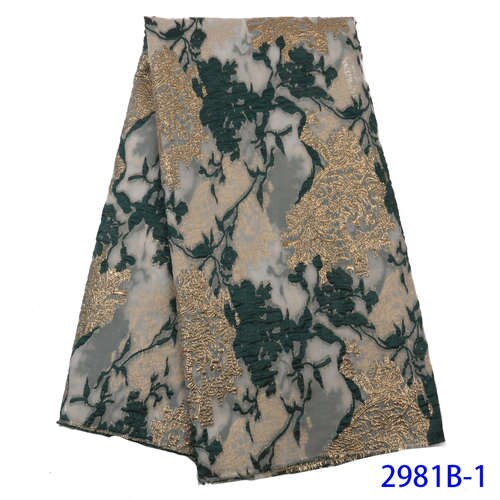 Tecidos de renda líquida nigeriano bordado brocado tecido renda alta qualidade africano francês tule renda para a mulher KS2981B-1: Picture 1